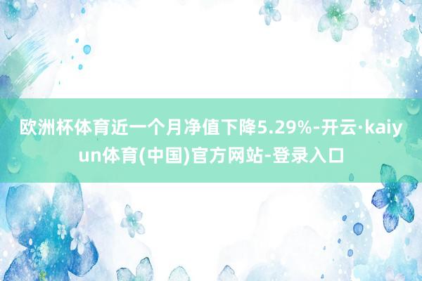 欧洲杯体育近一个月净值下降5.29%-开云·kaiyun体育(中国)官方网站-登录入口