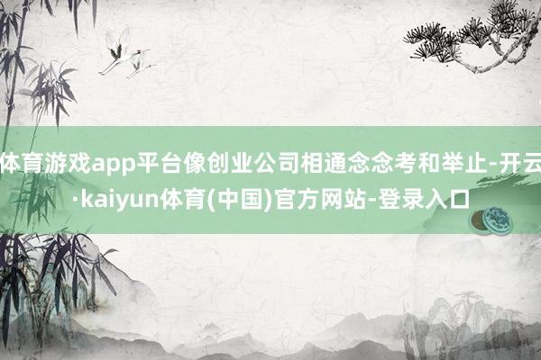 体育游戏app平台像创业公司相通念念考和举止-开云·kaiyun体育(中国)官方网站-登录入口